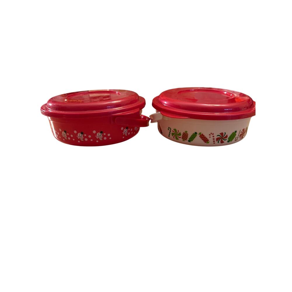New Bundle of 2 Christmas🎅🏻Storage or Gift 🎁Containers with Handles 6”x2 1/4”